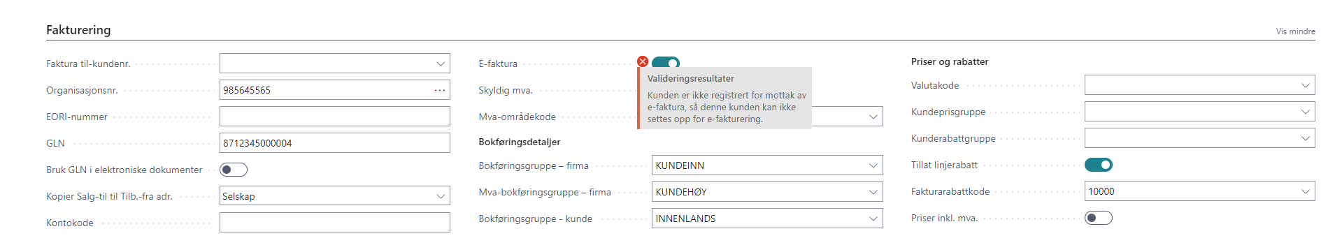Dynapro Electronic Documents validering